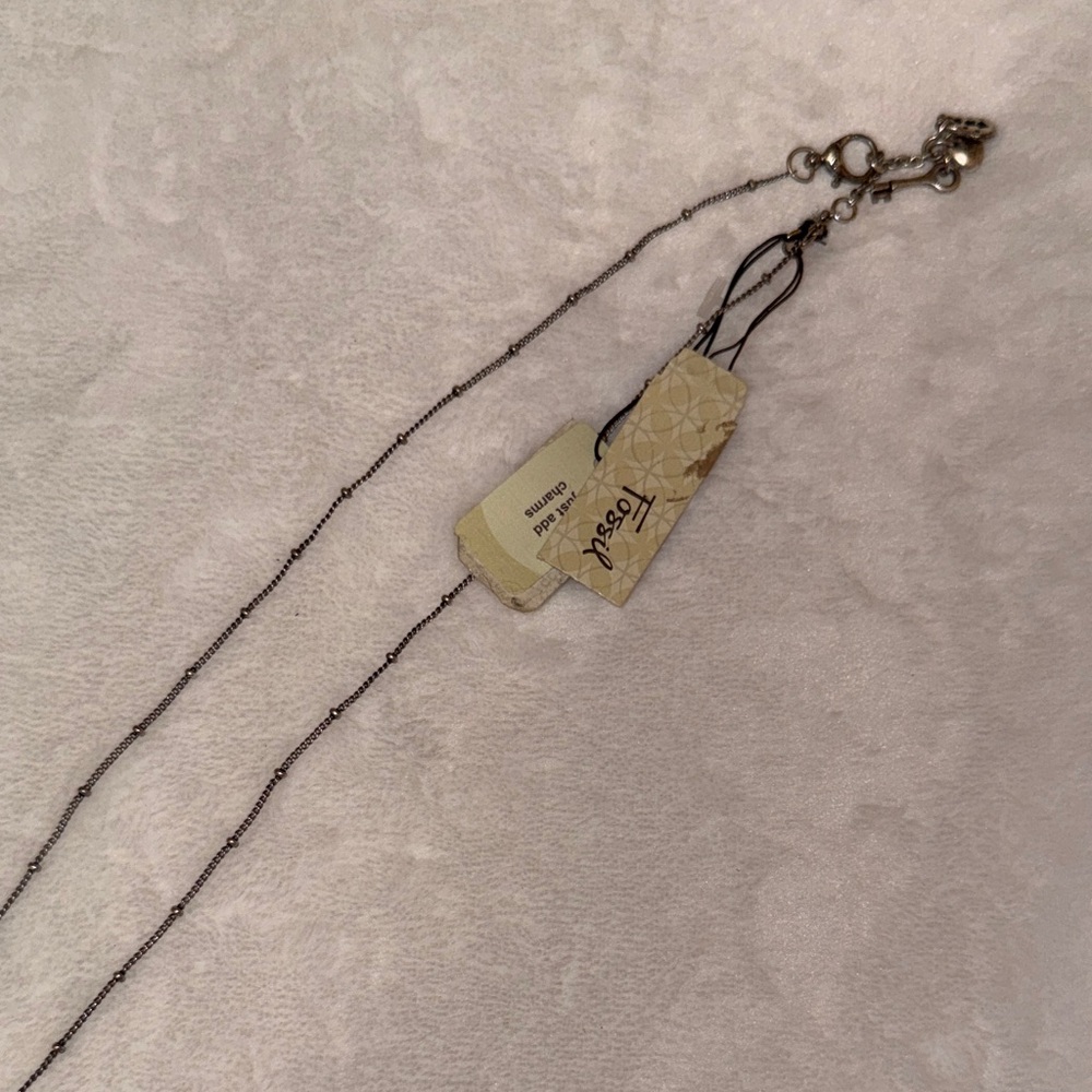Fossil Two-Tone Interlocking Loop Necklace - - Picture 4 of 6